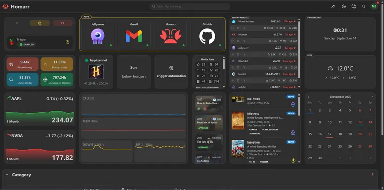 Homarr interface